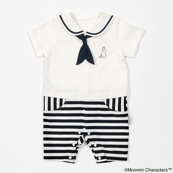【MOOMIN】セーラーカラー半袖カバーオール