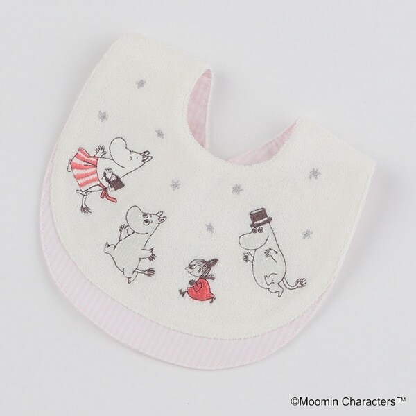 【MOOMIN】ストライプ切替刺しゅうスタイ