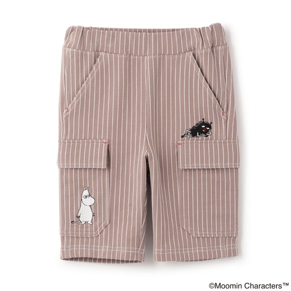 MOOMIN/刺しゅうストライプ6分丈パンツ