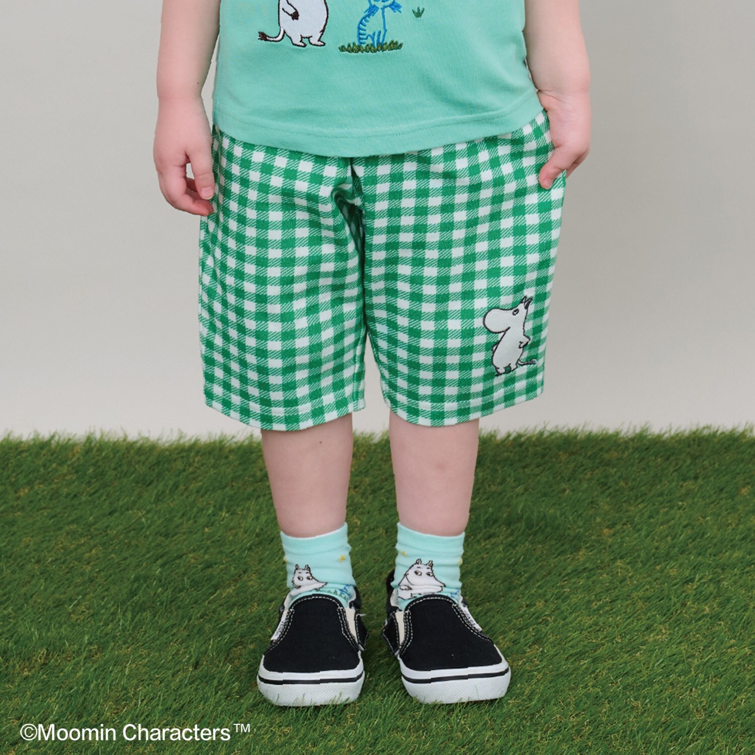 【MOOMIN】チェック6分丈レギパン