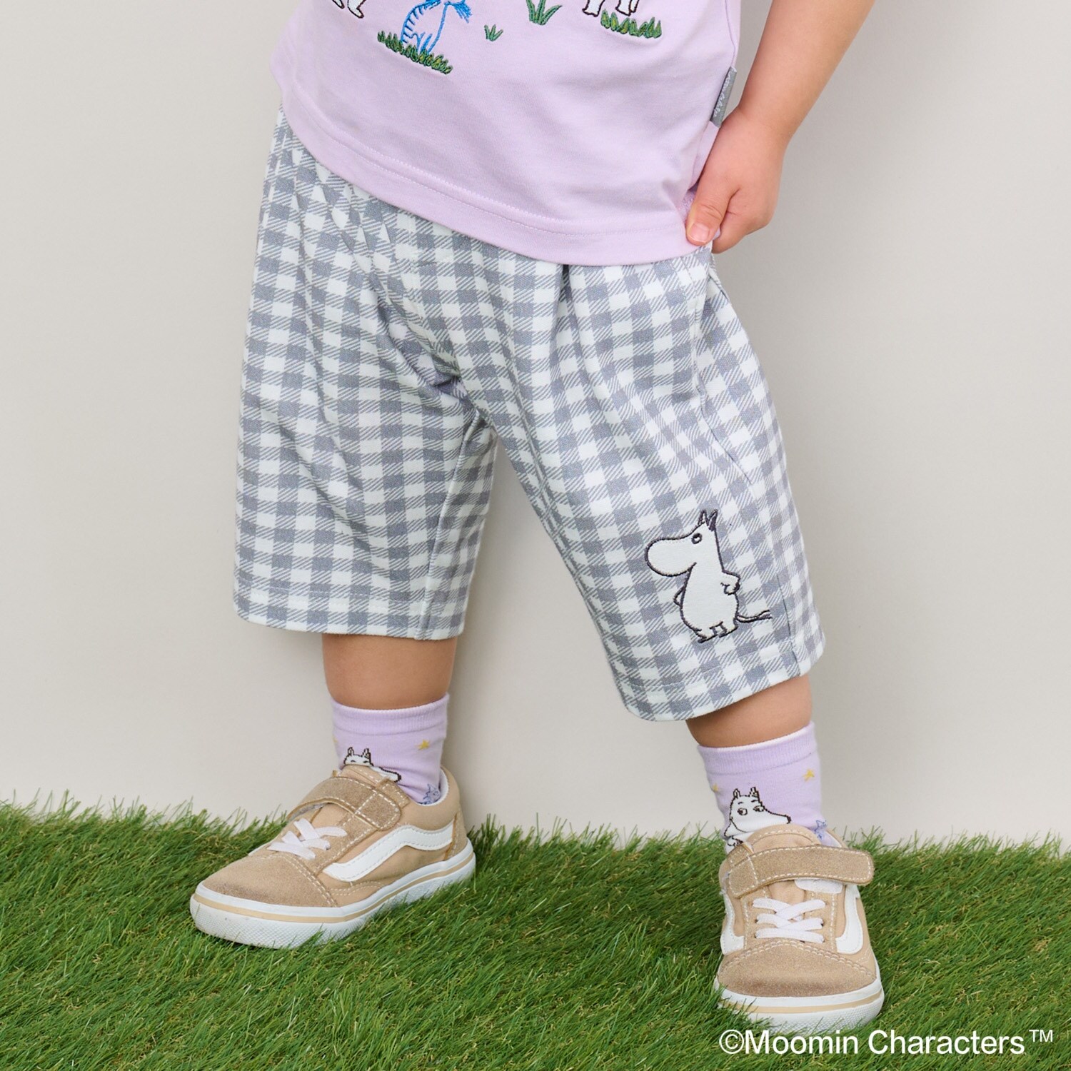 【MOOMIN】チェック6分丈レギパン