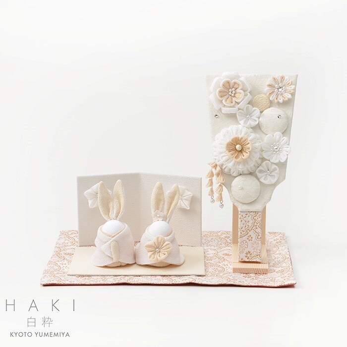 【夢み屋】【雛人形】白粋-HAKI-花咲くうさぎ雛セット