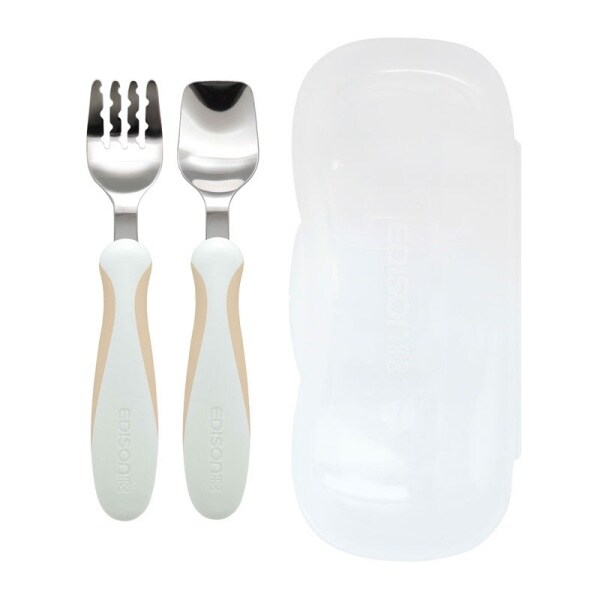 【エジソンママ】【1.5歳頃～】フォーク&スプーン プラスケース付