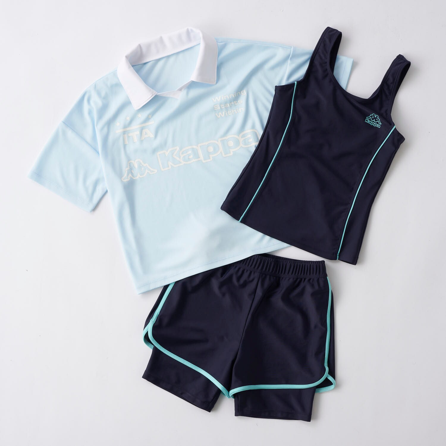 【Kappa】Tシャツセットオンスクール水着