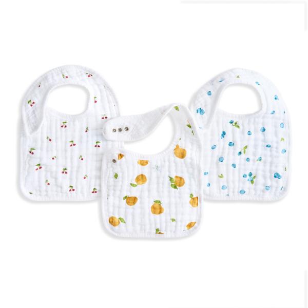 【aden + anais】スナップビブ/フレッシュフルーツ/オーガニック/3枚