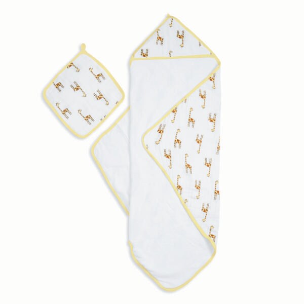 【aden + anais】フード付きタオル&ウォッシュクロスセット/ジャングルジャム