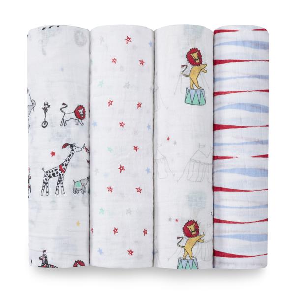 【aden + anais】スワドル/ヴィンテージサーカス/4枚