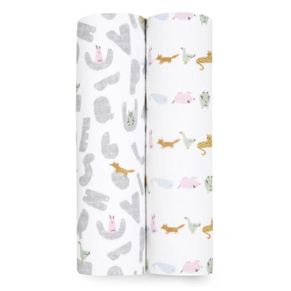 【aden + anais】スワドル/アルファベットアニマル/2枚