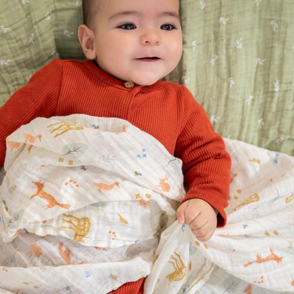 【aden + anais】スワドル/セージウッドランド/4枚