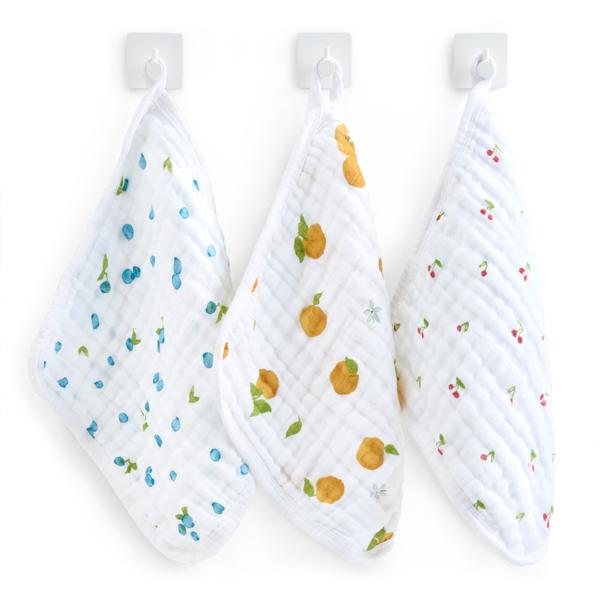 【aden + anais】ウォッシュクロス/フレッシュフルーツ/オーガニック/3枚