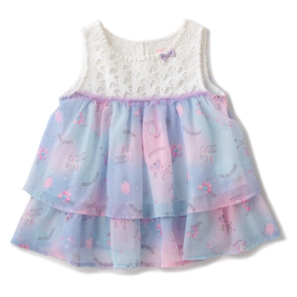 ミルキーウェイ柄ティアードノースリーブチュニック