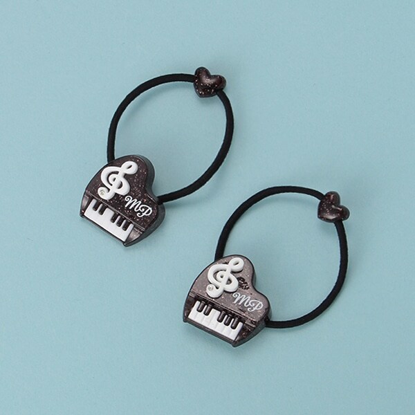 ラメ入りピアノヘアポニー2個セット