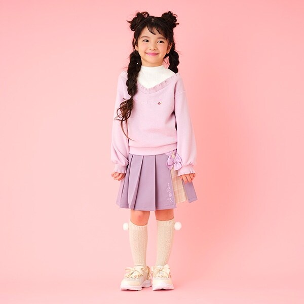 裏毛 重ね着風フリルトレーナー