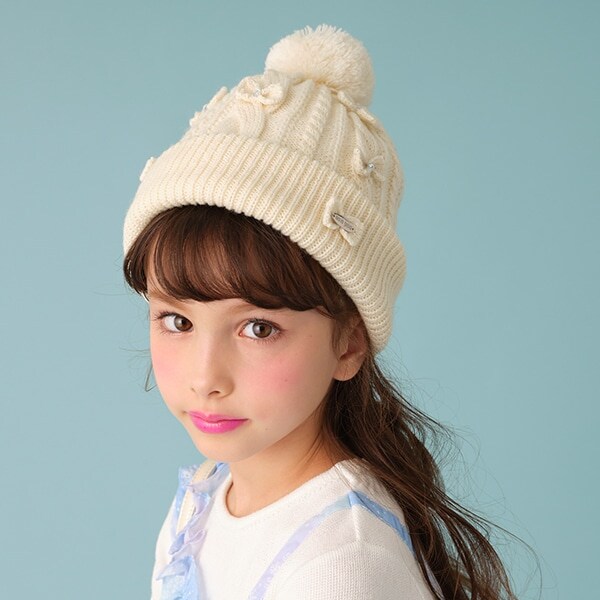 内ボア ケーブルリボンニット帽