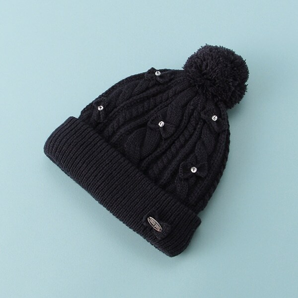 内ボア ケーブルリボンニット帽