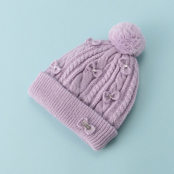 内ボア ケーブルリボンニット帽