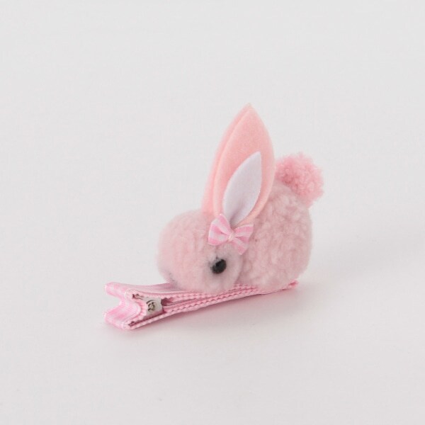 ウサギボアヘアクリップ