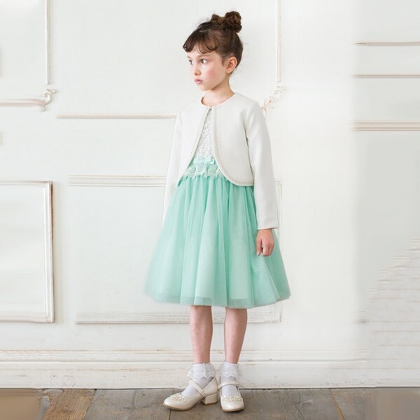 チュール切り替えワンピース