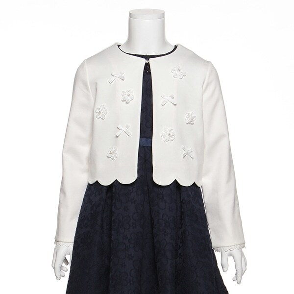 花リボンつきスカラップボレロ