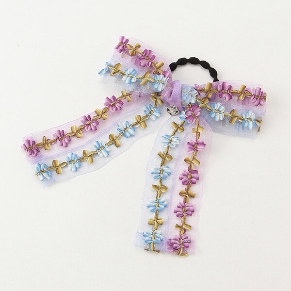 フローラルリボンヘアポニー