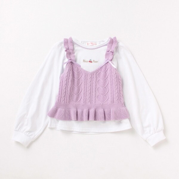 ニットキャミ＆長袖Ｔシャツセット