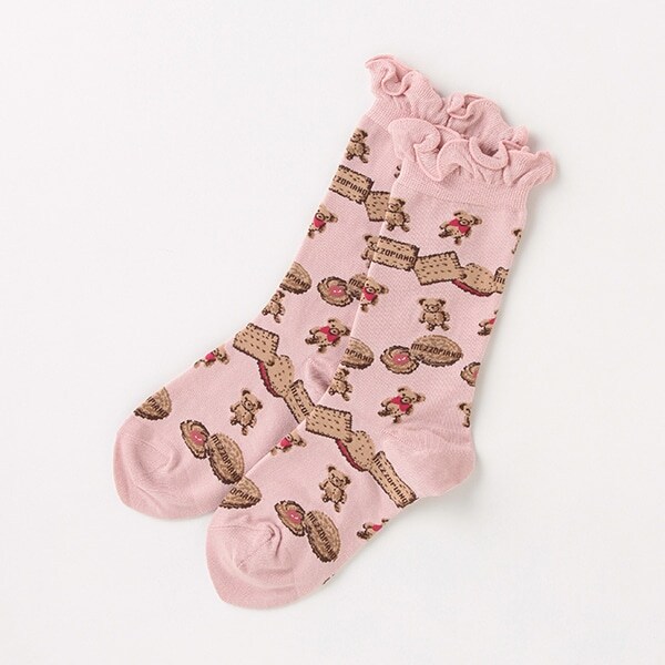 クッキー柄クルーソックス 【日本製】