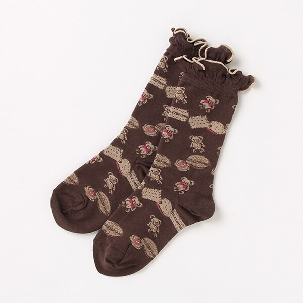 クッキー柄クルーソックス 【日本製】