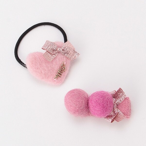 フワフワヘアアクセ2個セット 【日本製】