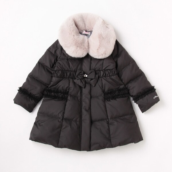 フェイクファー衿つきロングダウン