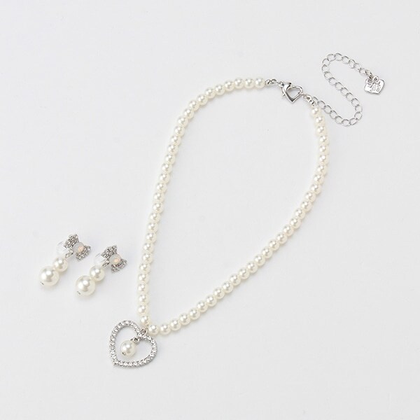 キラキラパール　ネックレス＆イヤリングセット