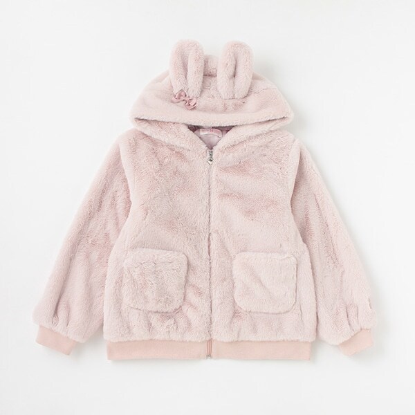 動物耳つきフェイクファーブルゾン