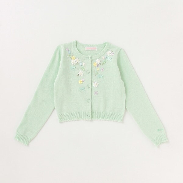 花刺しゅうニットカーディガン