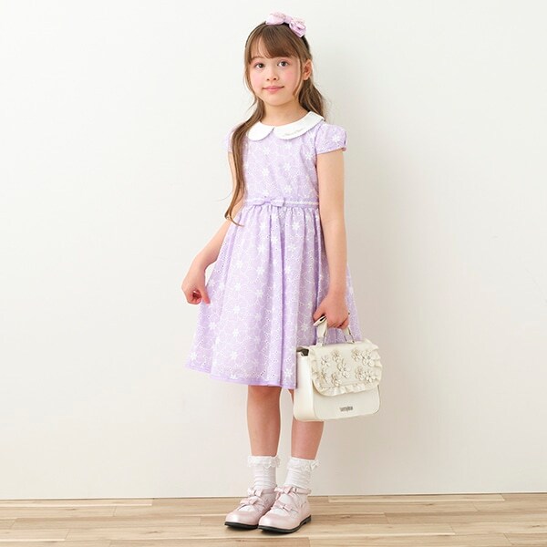 花刺しゅう衿つきワンピース