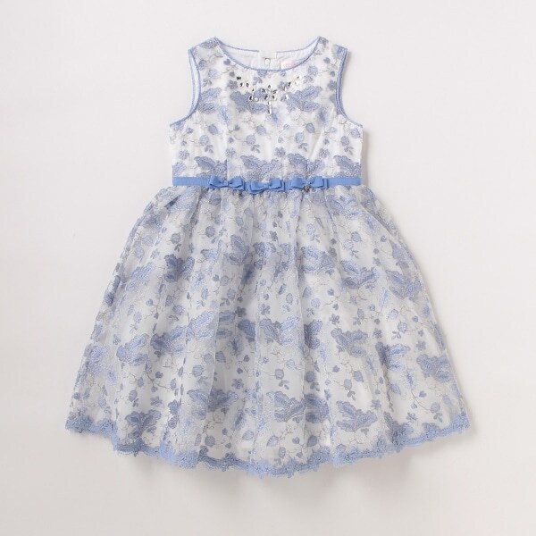 花柄刺しゅうレースワンピース