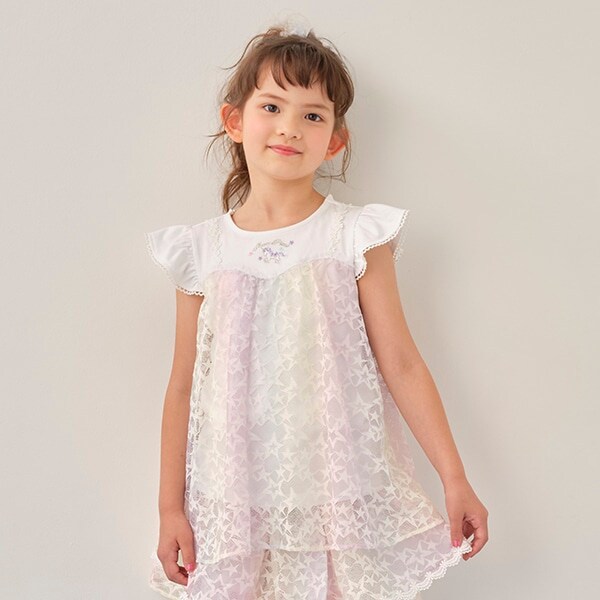 レインボー星レースレイヤードチュニック