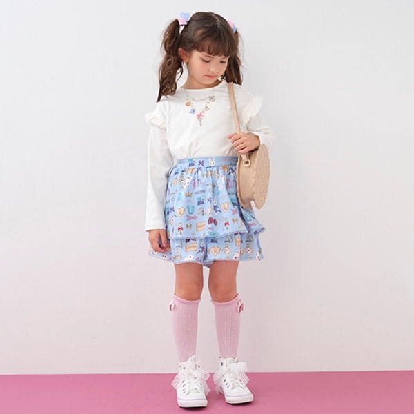 ワンダーランド柄　2段フリルキュロットスカート