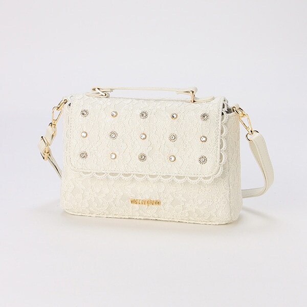 ビジューつきオーバーレース　ショルダーバッグ