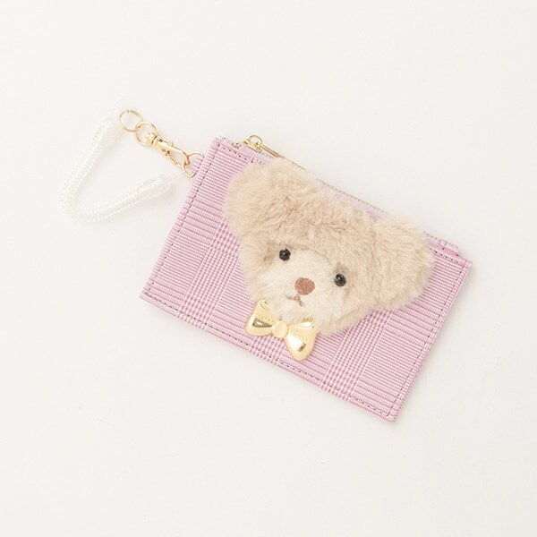 モコモコクマワッペン　パスケース