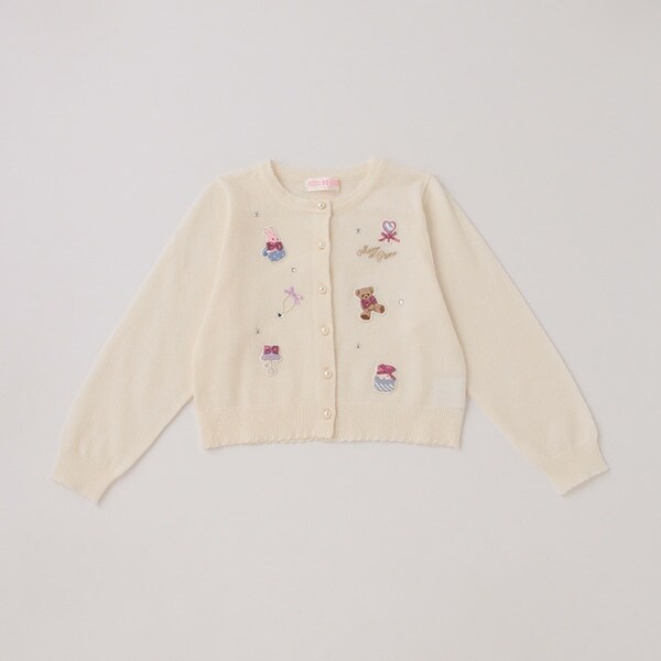 お部屋モチーフ刺しゅうニットカーディガン