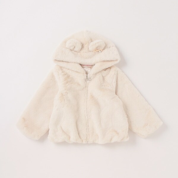 クマ耳つきフェイクファーブルゾン