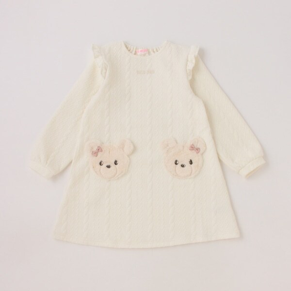 動物アップリケ　ジャガードワンピース