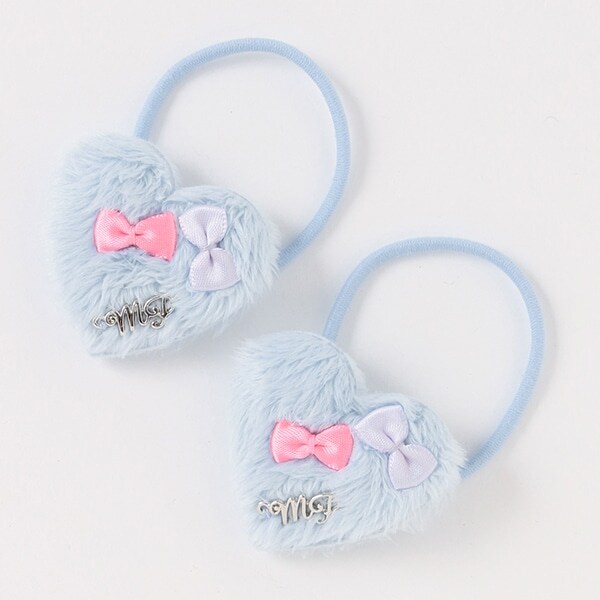 ぷっくりハート　ヘアポニー2個セット【日本製】