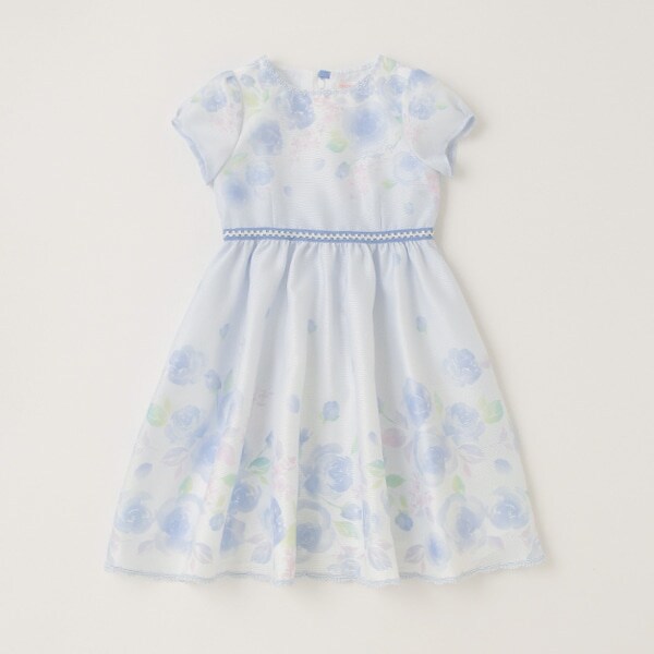 花柄パネルワンピース