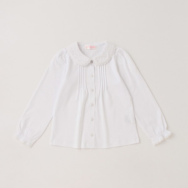 レース衿　カットブラウス