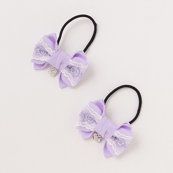 リボンレース　ヘアポニー2個セット【日本製】
