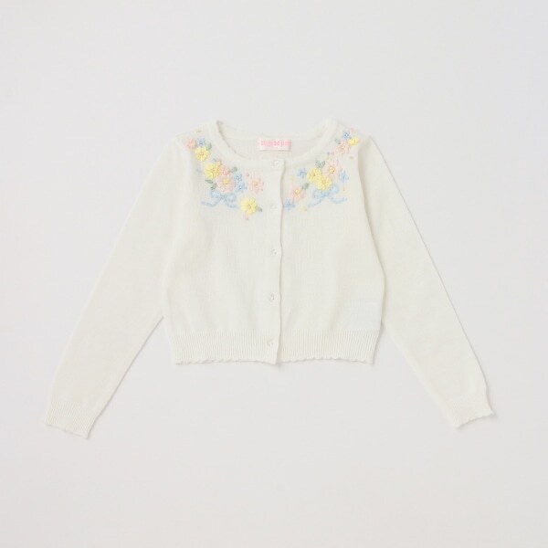 花刺しゅうニットカーディガン