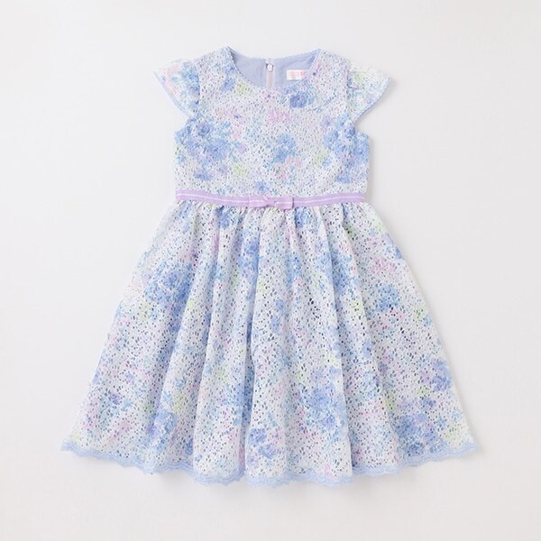 花柄プリントレースワンピース