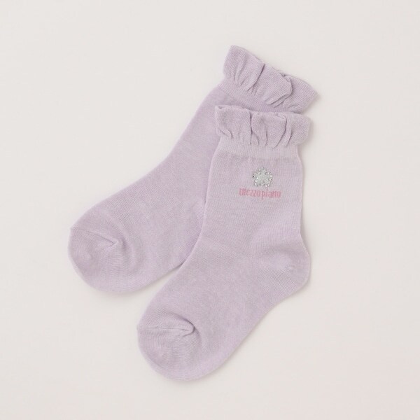 花ラインストーンつきソックス【日本製】