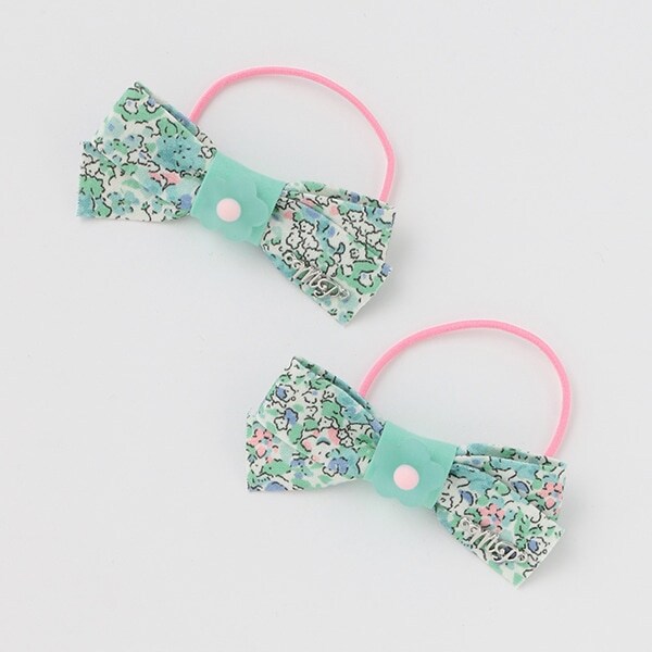 お花柄リボン　ヘアポニー　2個セット
