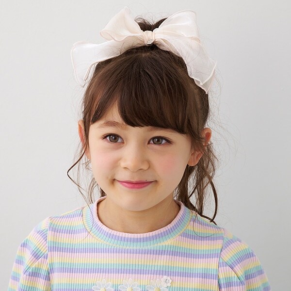 オーガンジーフリルリボン　シュシュ【日本製】